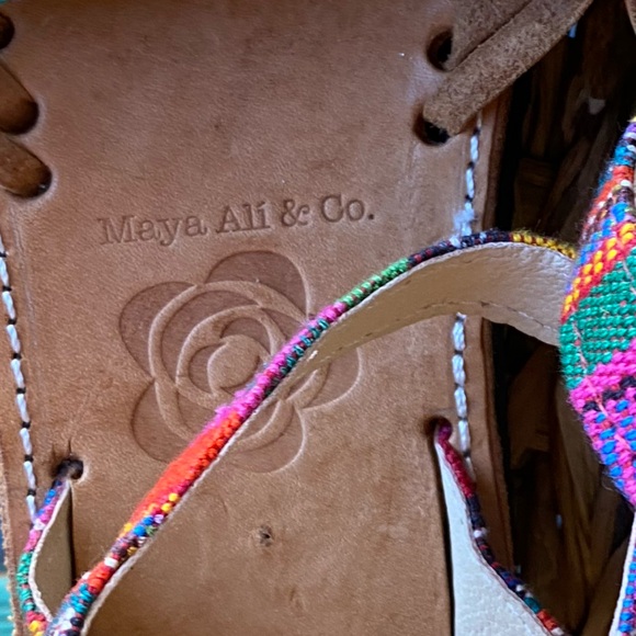 New Colorful Leather Woven Women’s Sandals Size 7 - Picture 6 of 7